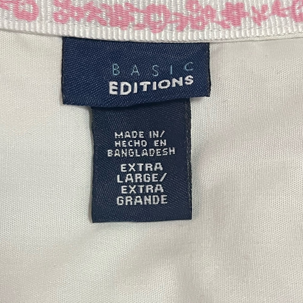 Basic Editions Xl White Button-Down Cottonblend S… - image 2